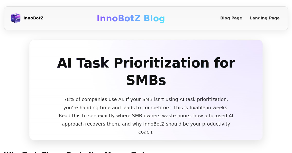 AI Task Prioritization for SMBs